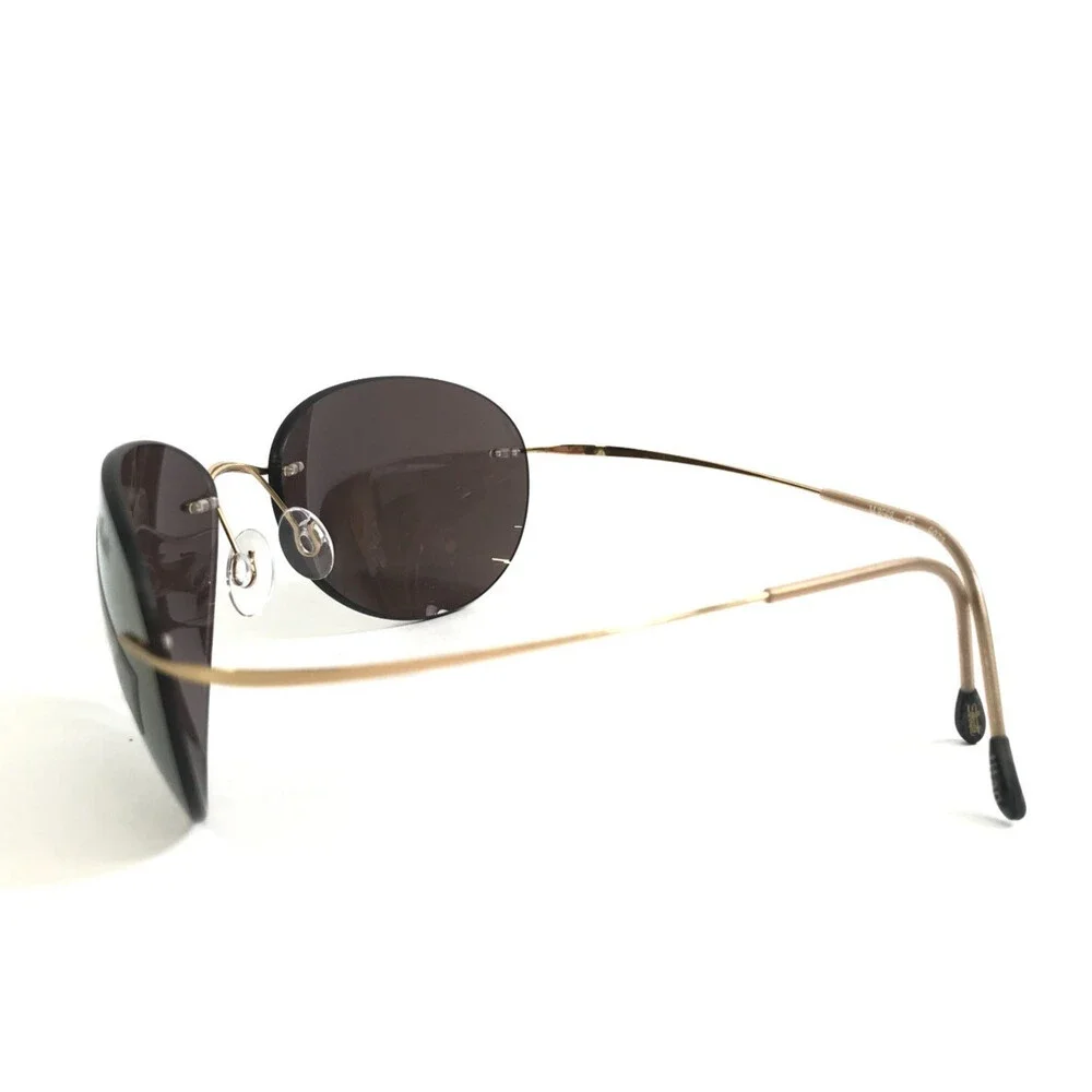 Silhouette Sunglasses M8568 /25 6072 Gold Rimless Frames with Dark Brown Lenses